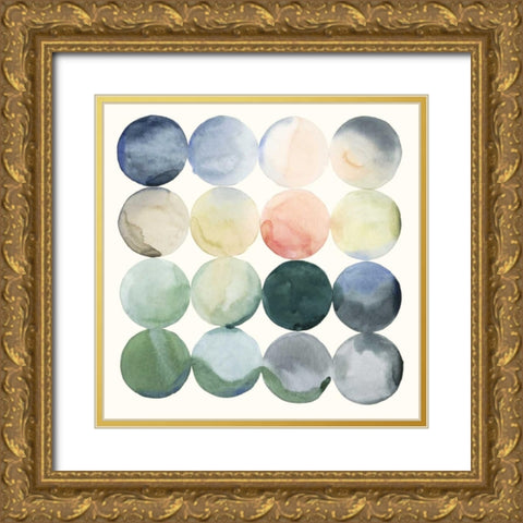 Pastel Hoops I Gold Ornate Wood Framed Art Print with Double Matting by Popp, Grace