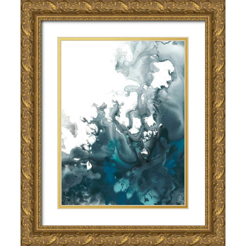Indigo Tempest I Gold Ornate Wood Framed Art Print with Double Matting by Vess, June Erica