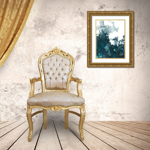Indigo Tempest II Gold Ornate Wood Framed Art Print with Double Matting by Vess, June Erica
