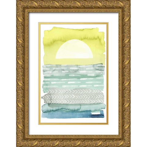 Sunrise Sea I Gold Ornate Wood Framed Art Print with Double Matting by Popp, Grace