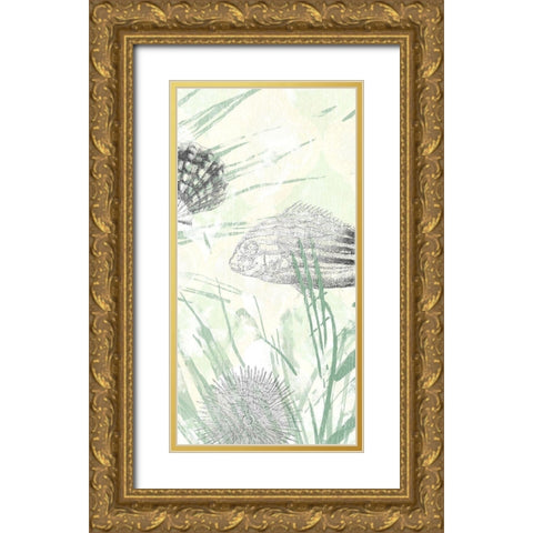 Sand and Surf II Gold Ornate Wood Framed Art Print with Double Matting by Vess, June Erica