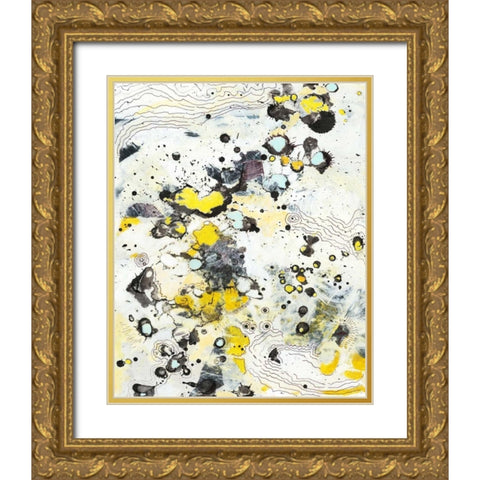 Topo I Gold Ornate Wood Framed Art Print with Double Matting by Fuchs, Jodi