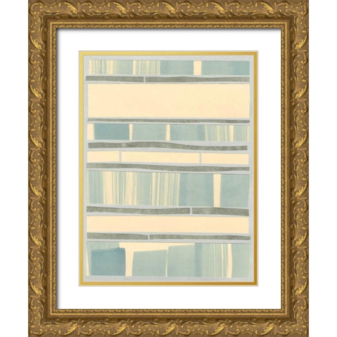 Ocean Inlay I Gold Ornate Wood Framed Art Print with Double Matting by Stramel, Renee W.