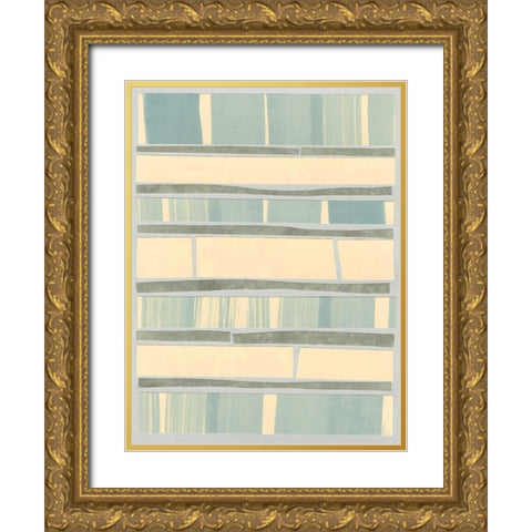 Ocean Inlay II Gold Ornate Wood Framed Art Print with Double Matting by Stramel, Renee W.