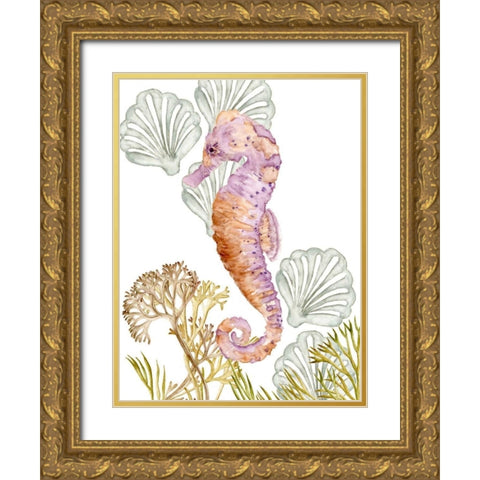 Undersea Creatures II Gold Ornate Wood Framed Art Print with Double Matting by Wang, Melissa