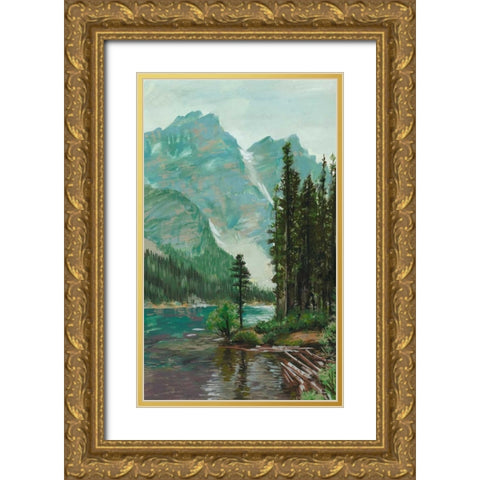 Mountainscape III Gold Ornate Wood Framed Art Print with Double Matting by Wang, Melissa