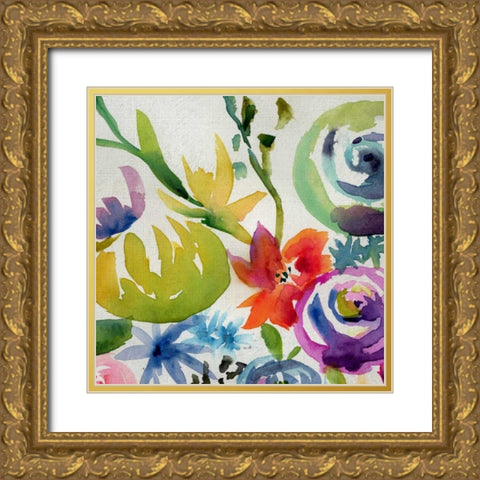 Summer Spectrum II Gold Ornate Wood Framed Art Print with Double Matting by Zarris, Chariklia