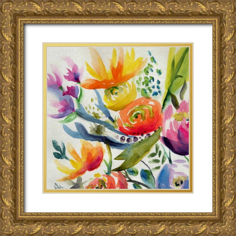 Summer Spectrum IV Gold Ornate Wood Framed Art Print with Double Matting by Zarris, Chariklia