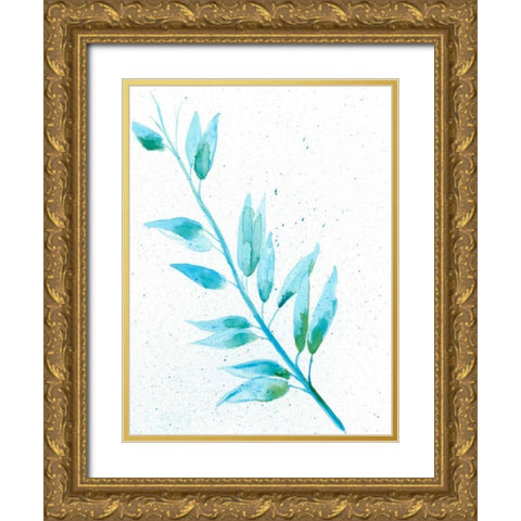 Leaf Sunshine II Gold Ornate Wood Framed Art Print with Double Matting by Moore, Regina