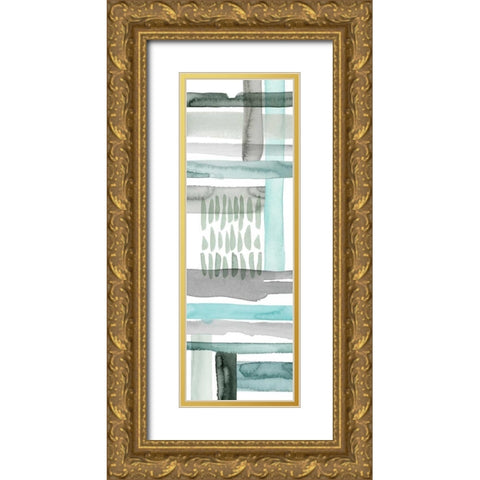 Cross Stitch Panel II Gold Ornate Wood Framed Art Print with Double Matting by Popp, Grace