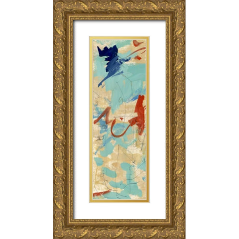 Composition 4b Gold Ornate Wood Framed Art Print with Double Matting by Wang, Melissa