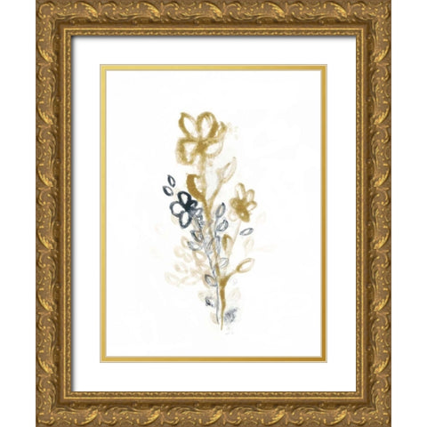Bronze Spray I Gold Ornate Wood Framed Art Print with Double Matting by Vess, June Erica