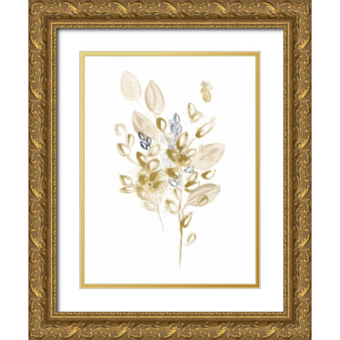 Bronze Spray II Gold Ornate Wood Framed Art Print with Double Matting by Vess, June Erica