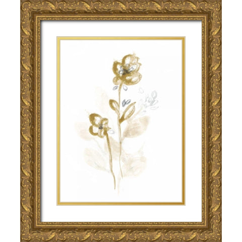 Bronze Spray III Gold Ornate Wood Framed Art Print with Double Matting by Vess, June Erica