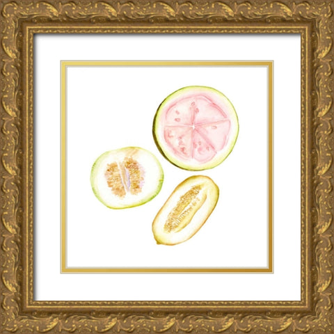 Love Me Fruit I Gold Ornate Wood Framed Art Print with Double Matting by Wang, Melissa
