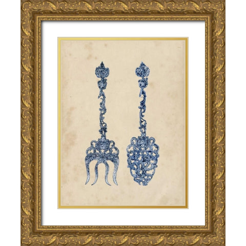 Antique Utensils I Gold Ornate Wood Framed Art Print with Double Matting by Wang, Melissa