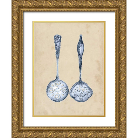 Antique Utensils IV Gold Ornate Wood Framed Art Print with Double Matting by Wang, Melissa