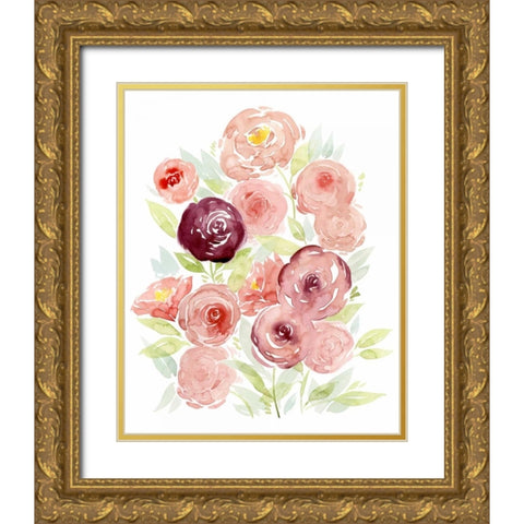 Rosen Garden II Gold Ornate Wood Framed Art Print with Double Matting by Popp, Grace