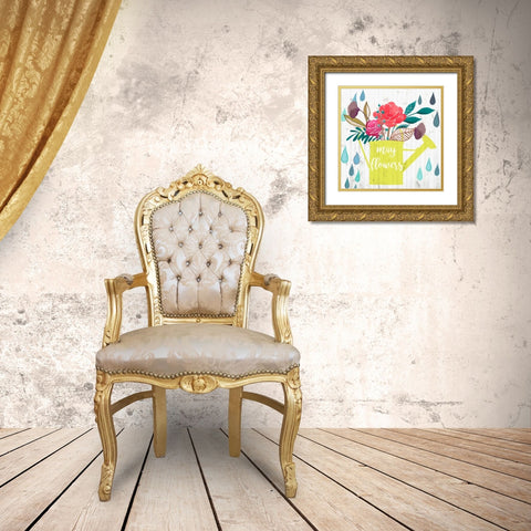 April Showers and May Flowers II Gold Ornate Wood Framed Art Print with Double Matting by Studio W