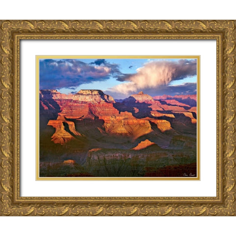 Canyon View III Gold Ornate Wood Framed Art Print with Double Matting by Drost, David