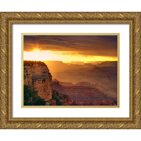 Canyon View IX Gold Ornate Wood Framed Art Print with Double Matting by Drost, David