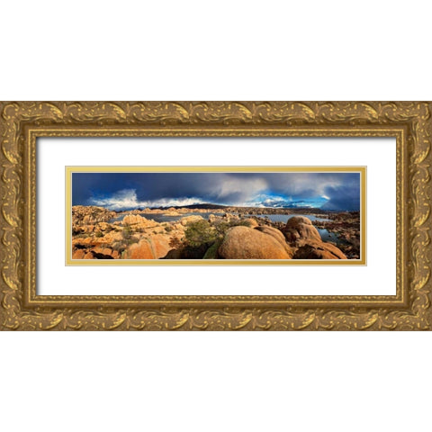 Lake Canyon View IV Gold Ornate Wood Framed Art Print with Double Matting by Drost, David