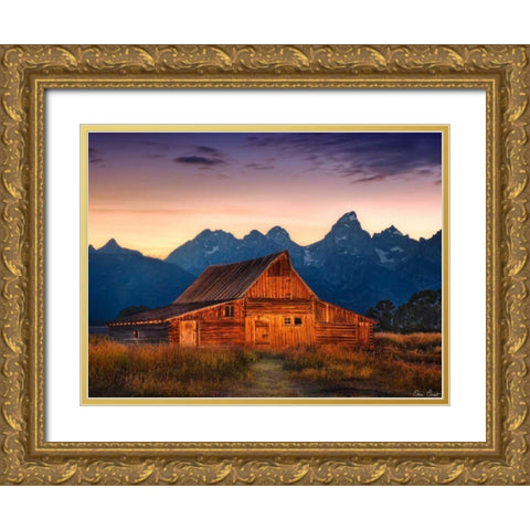 Sunset in the Desert III Gold Ornate Wood Framed Art Print with Double Matting by Drost, David