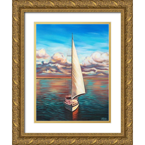 Sunset Cruise II Gold Ornate Wood Framed Art Print with Double Matting by Vitaletti, Carolee