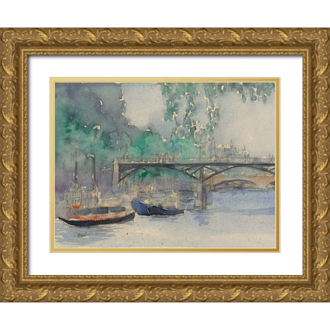Custom Venice Watercolors V Gold Ornate Wood Framed Art Print with Double Matting by Dixon, Samuel