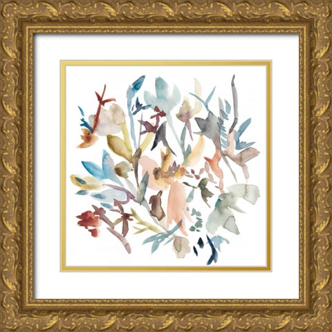 Forest Flowers I Gold Ornate Wood Framed Art Print with Double Matting by Zarris, Chariklia