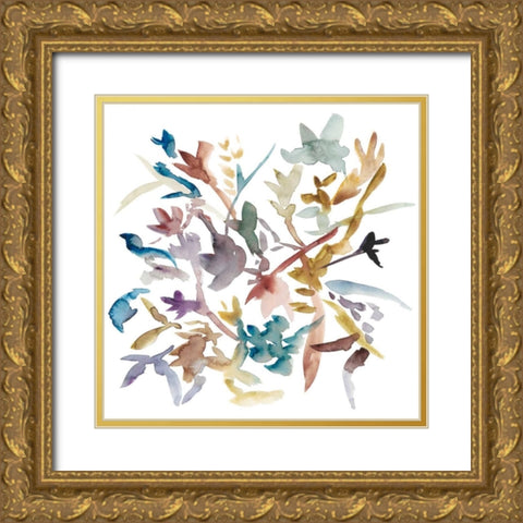Forest Flowers II Gold Ornate Wood Framed Art Print with Double Matting by Zarris, Chariklia