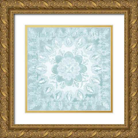 Spa Batik Rosette I Gold Ornate Wood Framed Art Print with Double Matting by Zarris, Chariklia