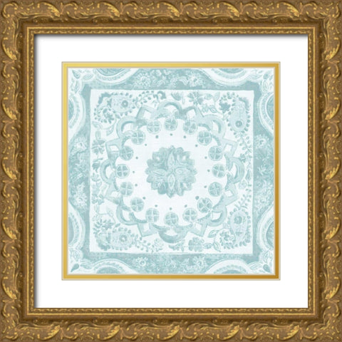 Spa Batik Rosette II Gold Ornate Wood Framed Art Print with Double Matting by Zarris, Chariklia