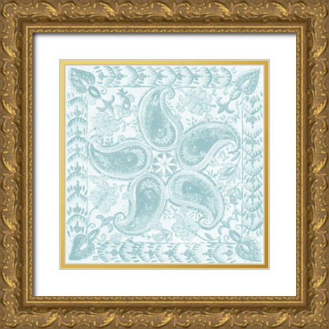 Spa Batik Rosette III Gold Ornate Wood Framed Art Print with Double Matting by Zarris, Chariklia