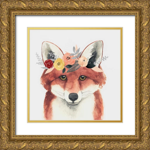 Flower Crown Forester IV Gold Ornate Wood Framed Art Print with Double Matting by Popp, Grace