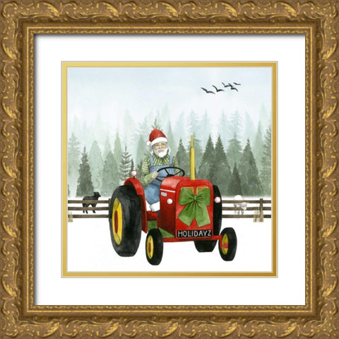 Country Santa I Gold Ornate Wood Framed Art Print with Double Matting by Popp, Grace