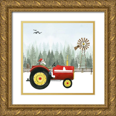Country Santa II Gold Ornate Wood Framed Art Print with Double Matting by Popp, Grace