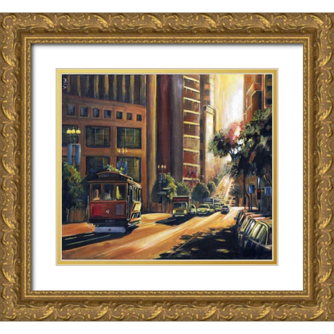 Ray of Light Gold Ornate Wood Framed Art Print with Double Matting by Mica