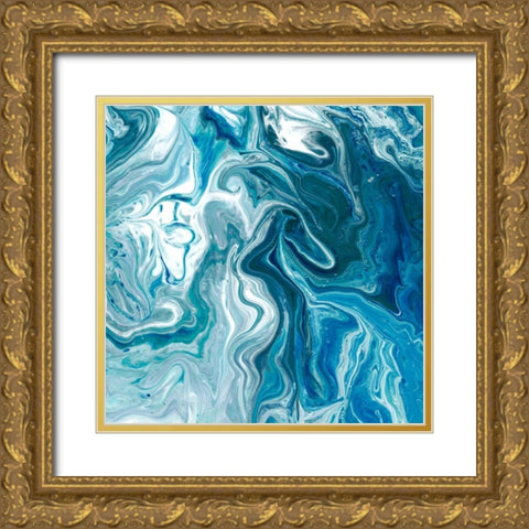 Indigo Minerals II Gold Ornate Wood Framed Art Print with Double Matting by Fagalde, Jarman