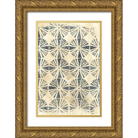 Ancient Textile I Gold Ornate Wood Framed Art Print with Double Matting by Vess, June Erica
