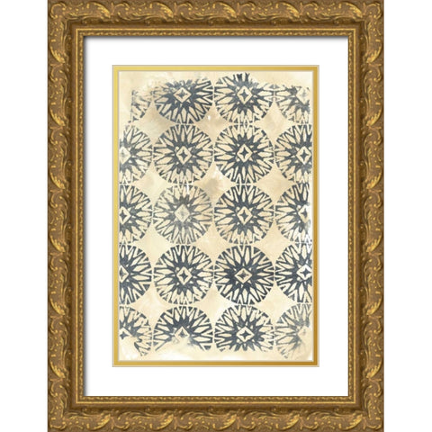 Ancient Textile II Gold Ornate Wood Framed Art Print with Double Matting by Vess, June Erica