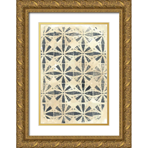 Ancient Textile III Gold Ornate Wood Framed Art Print with Double Matting by Vess, June Erica