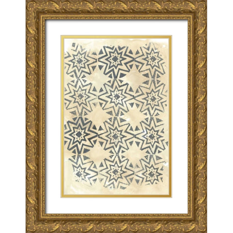 Ancient Textile IV Gold Ornate Wood Framed Art Print with Double Matting by Vess, June Erica