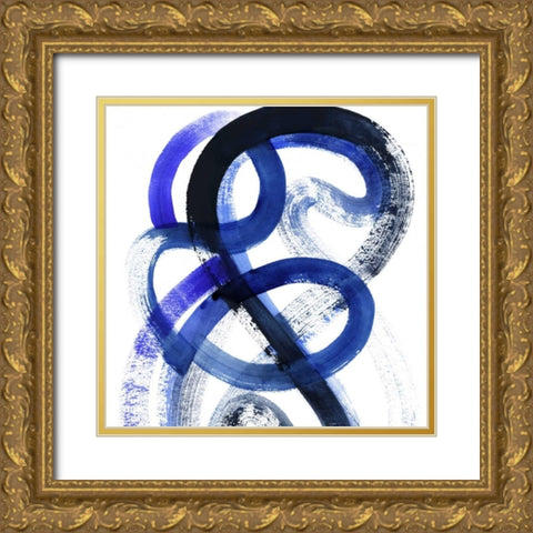 Blue Kinesis VI Gold Ornate Wood Framed Art Print with Double Matting by Popp, Grace