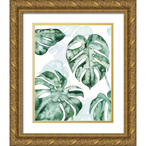 Split Leaf I Gold Ornate Wood Framed Art Print with Double Matting by Popp, Grace