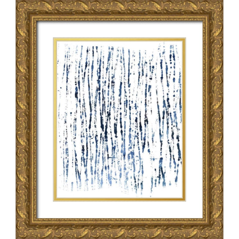 Indigo Ink Motif V Gold Ornate Wood Framed Art Print with Double Matting by Vess, June Erica