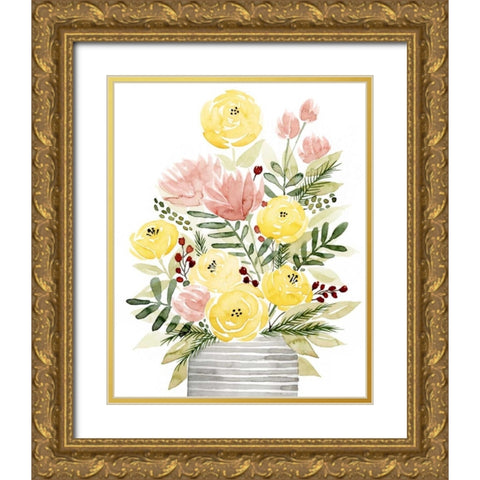 Blush Bouquet II Gold Ornate Wood Framed Art Print with Double Matting by Popp, Grace