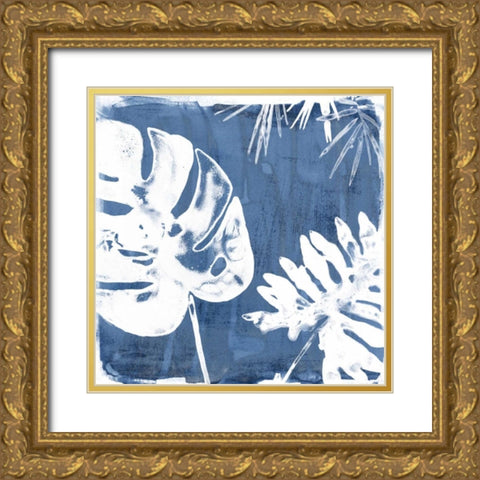 Tropical Indigo Impressions I Gold Ornate Wood Framed Art Print with Double Matting by Vess, June Erica
