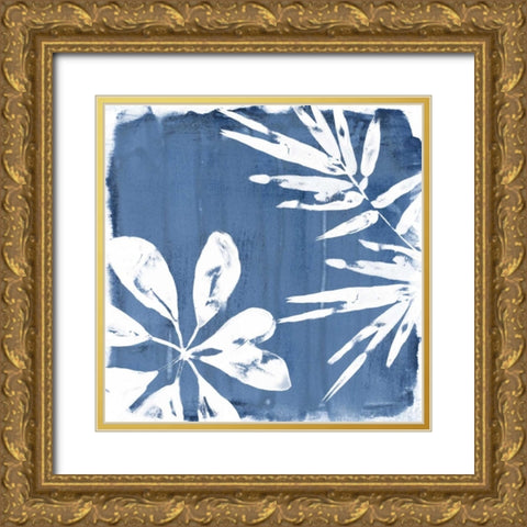 Tropical Indigo Impressions III Gold Ornate Wood Framed Art Print with Double Matting by Vess, June Erica