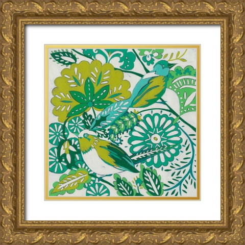 Lovebirds II Gold Ornate Wood Framed Art Print with Double Matting by Zarris, Chariklia